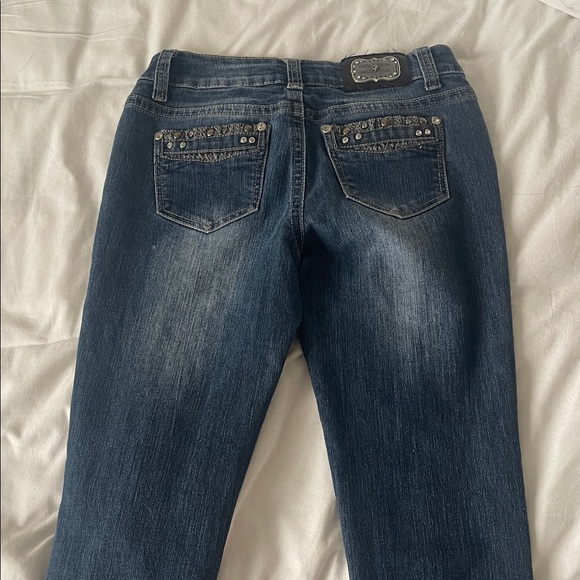 Wax Jean Dark Blue Straight Leg Women's Jeans - Picture 5 of 7